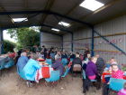 Meshaw residents enjoying the celebration tea